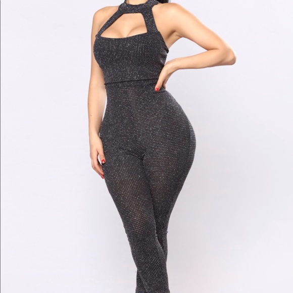 fashion nova glitter jumpsuit